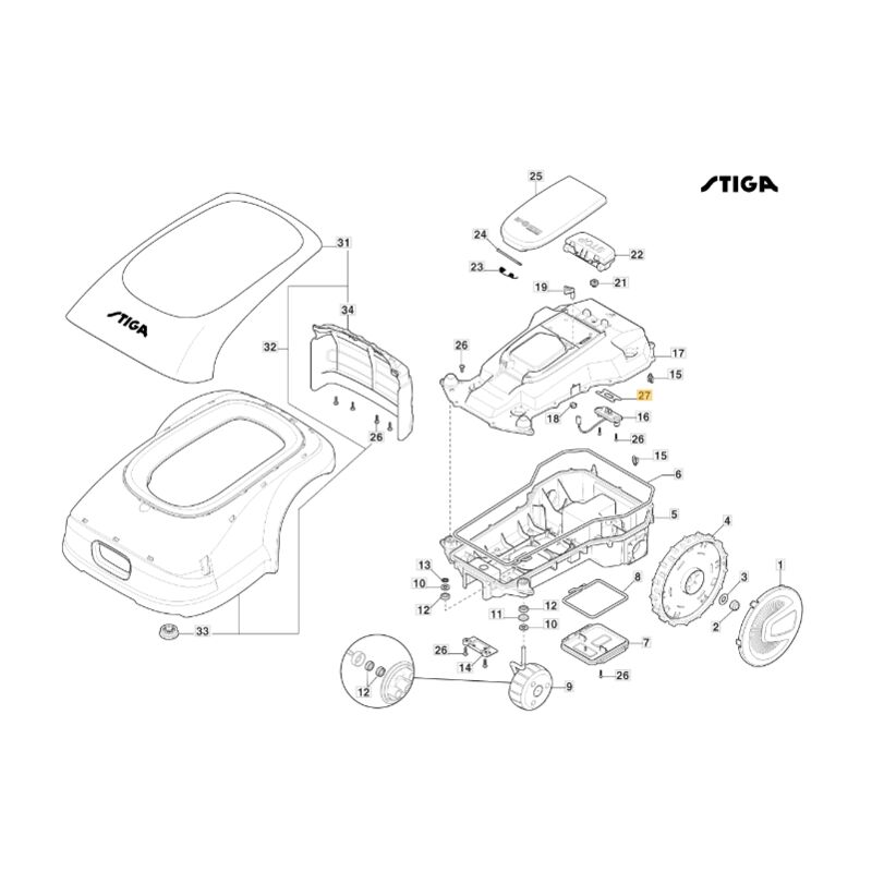 foto del prodotto stiga guarnizione sensore pioggia robot modelli a1000 originale 122280000 0