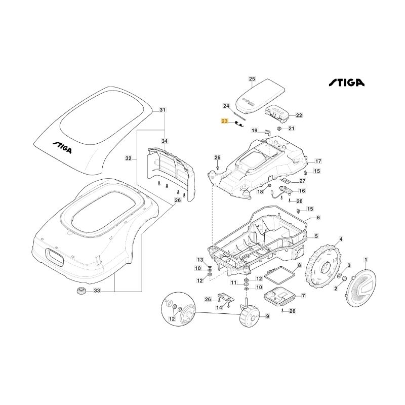foto del prodotto stiga molla cover robot tagliaerba modelli a1000 a1500 originale 122430255 0