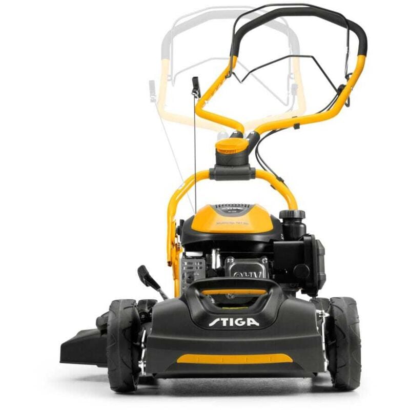 foto del prodotto stiga multiclip 747 sd tagliaerba a scoppio - motore a scoppio stiga da 139 cc, a trazione, larghezza di taglio 45 cm, 5 altezze di taglio, acciaio