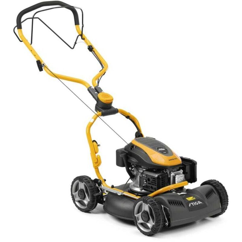 foto del prodotto stiga multiclip 750 s tagliaerba a trazione - motore a scoppio da 166 cc, larghezza di taglio di 48 cm, funzione mulching, manico regolabile,