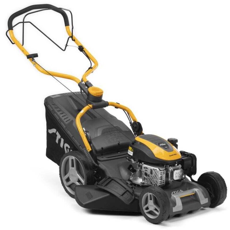 foto del prodotto stiga tagliaerba a trazione combi 748 s motore a scoppio da 139 cc, raccoglitore da 60 litri, sistema di taglio 4 in 1