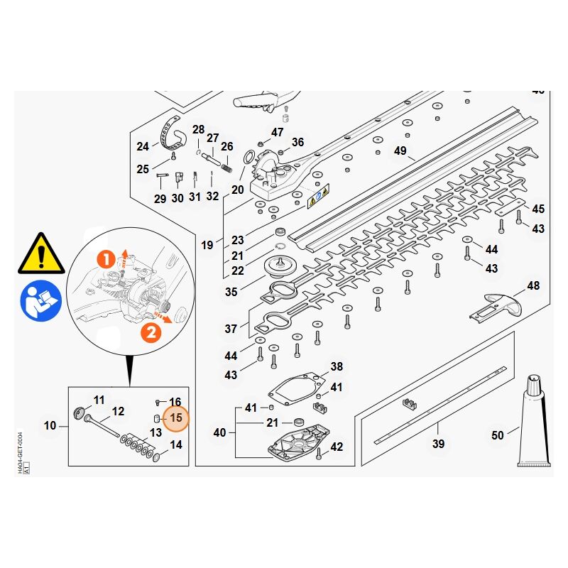 foto del prodotto stihl bussola filettata tagliasiepi modelli hla135 originale 42436429002
