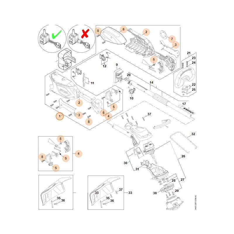 foto del prodotto stihl corpo impugnatura originale decespugliatore fsa 86 r fa05 790 1002