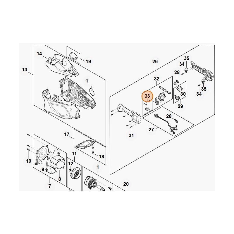 foto del prodotto stihl corredo elementi fissaggio tagliasiepi hla135 originale fa010071320
