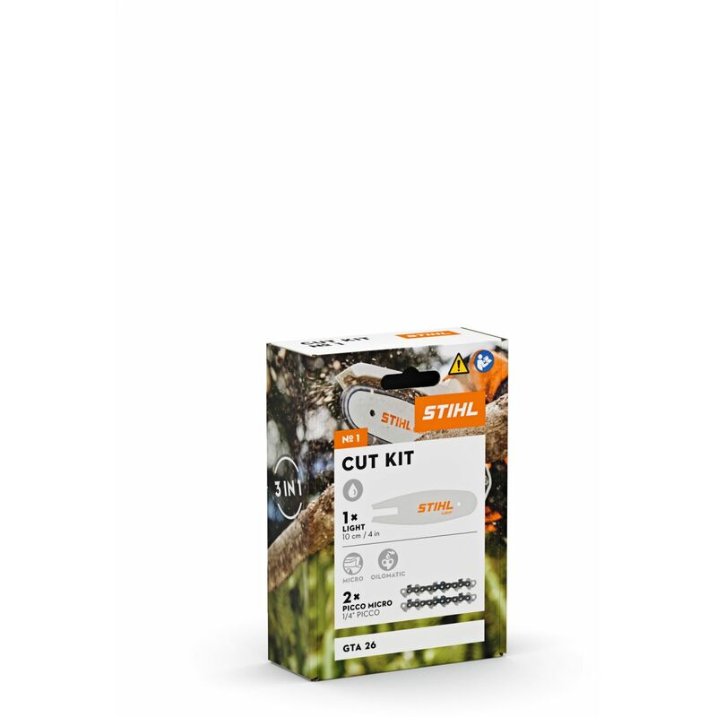 foto del prodotto stihl cut kit numero 1 2 catene con barra per potatore gta 26