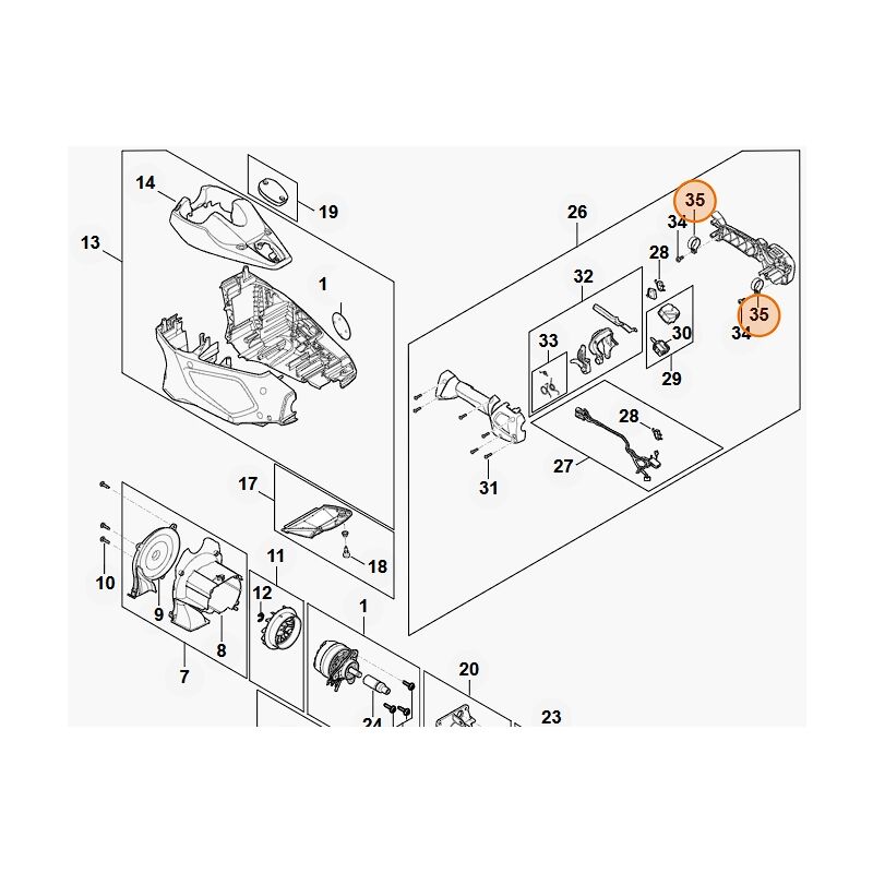 foto del prodotto stihl fascetta di serraggio tagliasiepi modelli hla135 originale fa017904700
