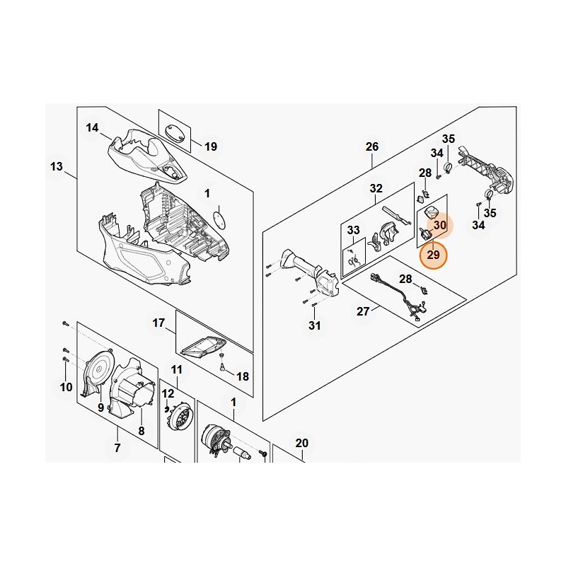 foto del prodotto stihl interruttore tagliasiepi modelli hla135 originale fa014300501
