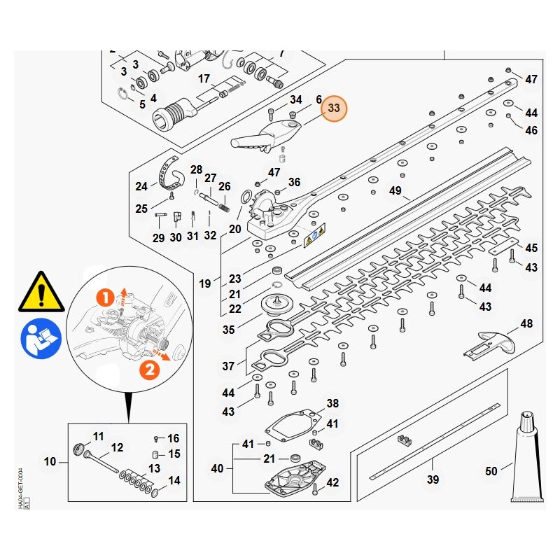 foto del prodotto stihl leva di registro tagliasiepi modelli hla135 originale 42437002901