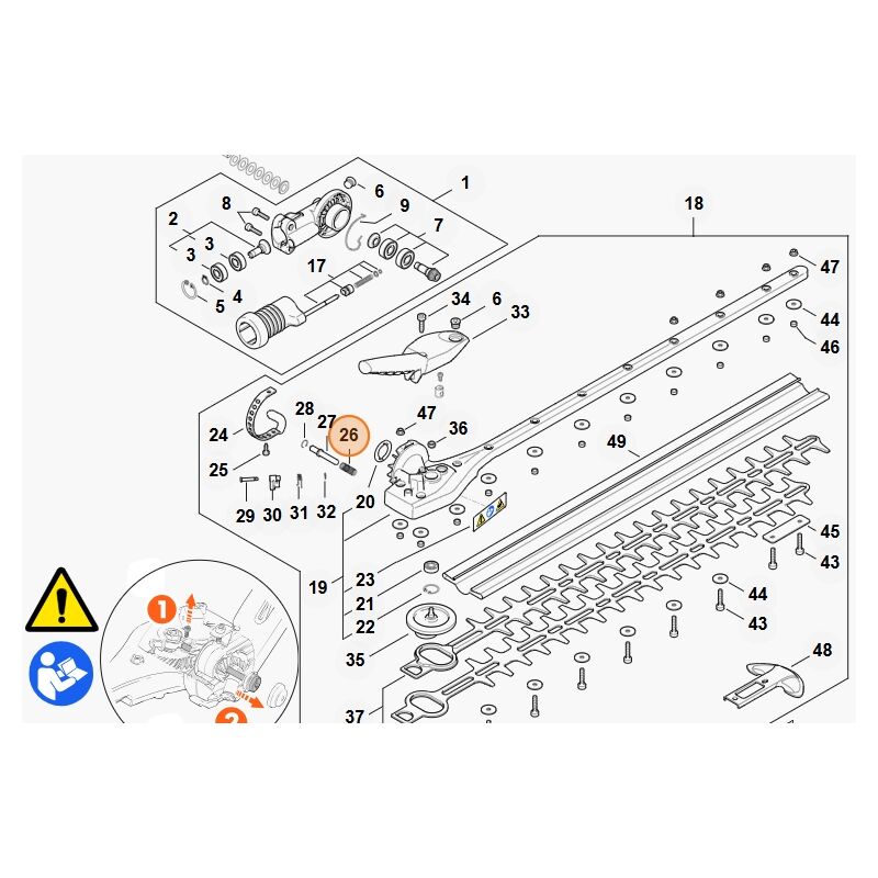 foto del prodotto stihl molla di pressione tagliasiepi modelli hla135 originale 00009972020