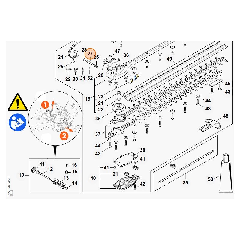 foto del prodotto stihl perno di arresto tagliasiepi modelli hla135 originale 42436424500
