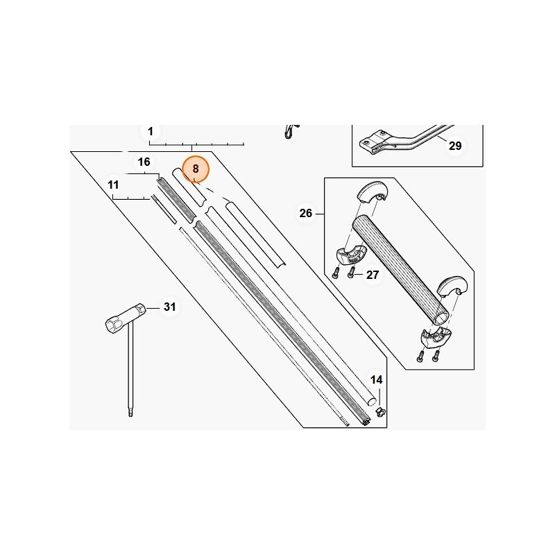 foto del prodotto stihl pittogramma di avvertimento tagliasiepi hla135 originale ha049677300