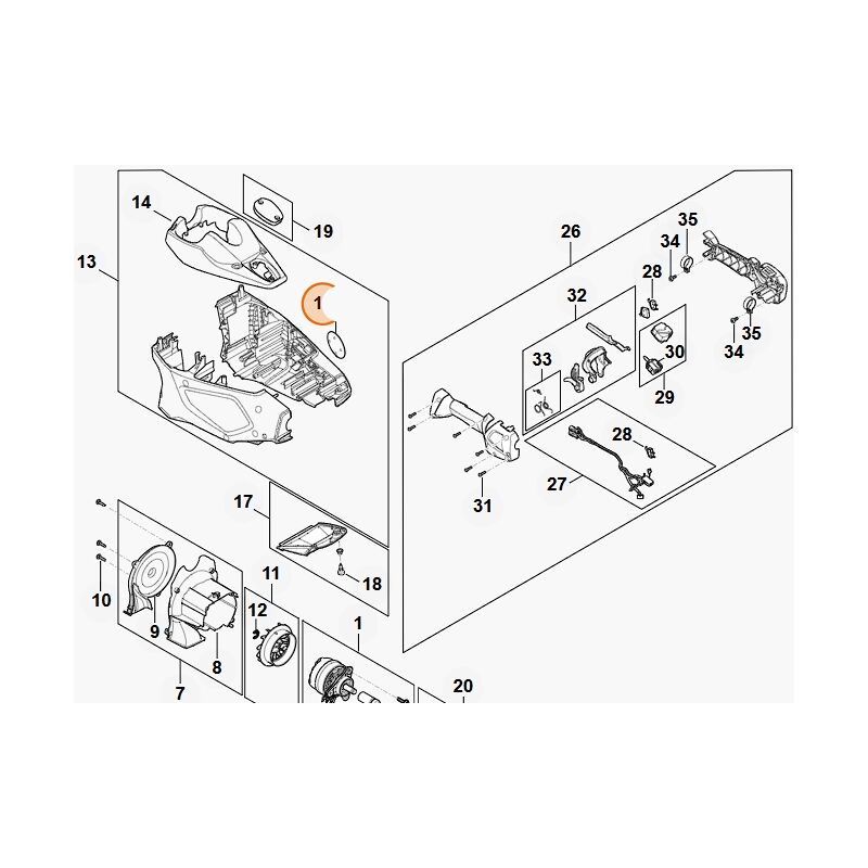 foto del prodotto stihl targhetta tagliasiepi modelli hla135 originale ha049671500