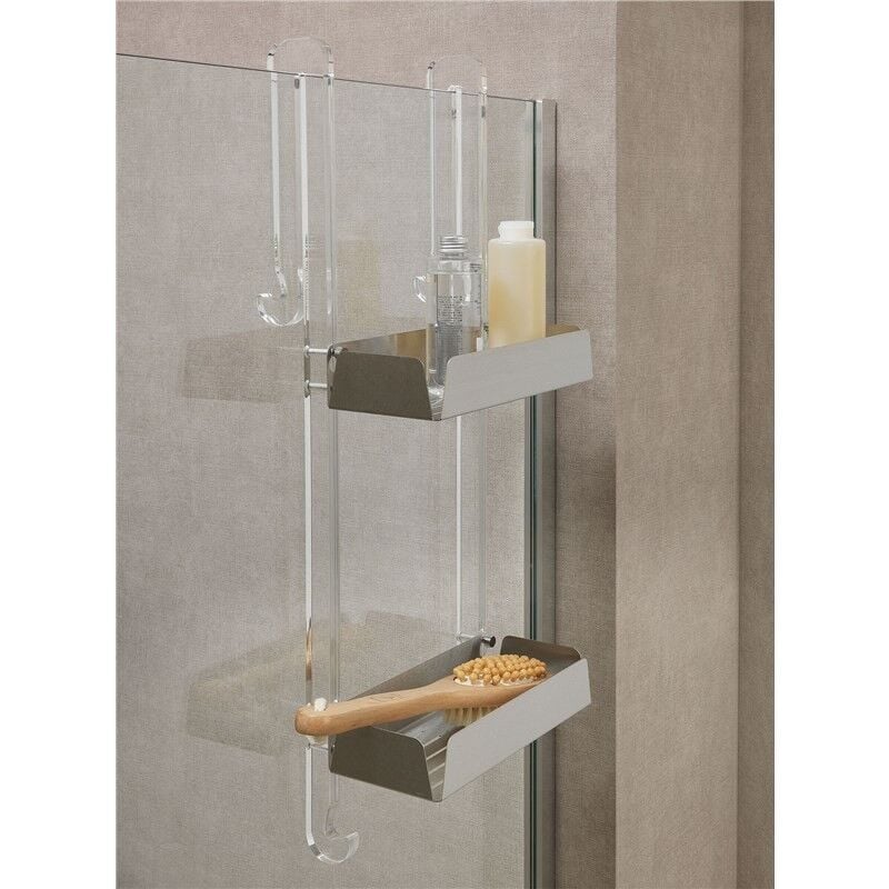 foto del prodotto stilhaus - cestino portaoggetti da appoggio in plexiglass per box doccia