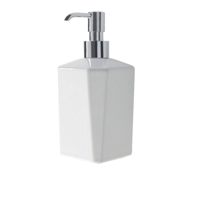 foto del prodotto stilhaus dosasapone portasapone liquido da appoggio in ceramica diva bianco
