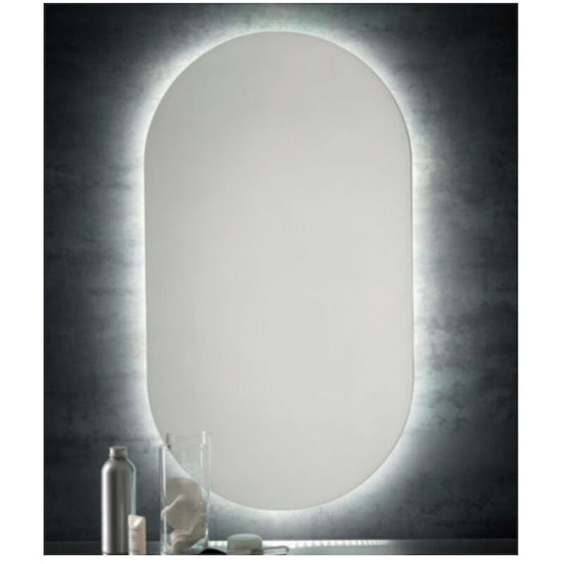 foto del prodotto stilhaus living specchio ovale con led perimetrale l 50 h 90 codice prod 000lv01led