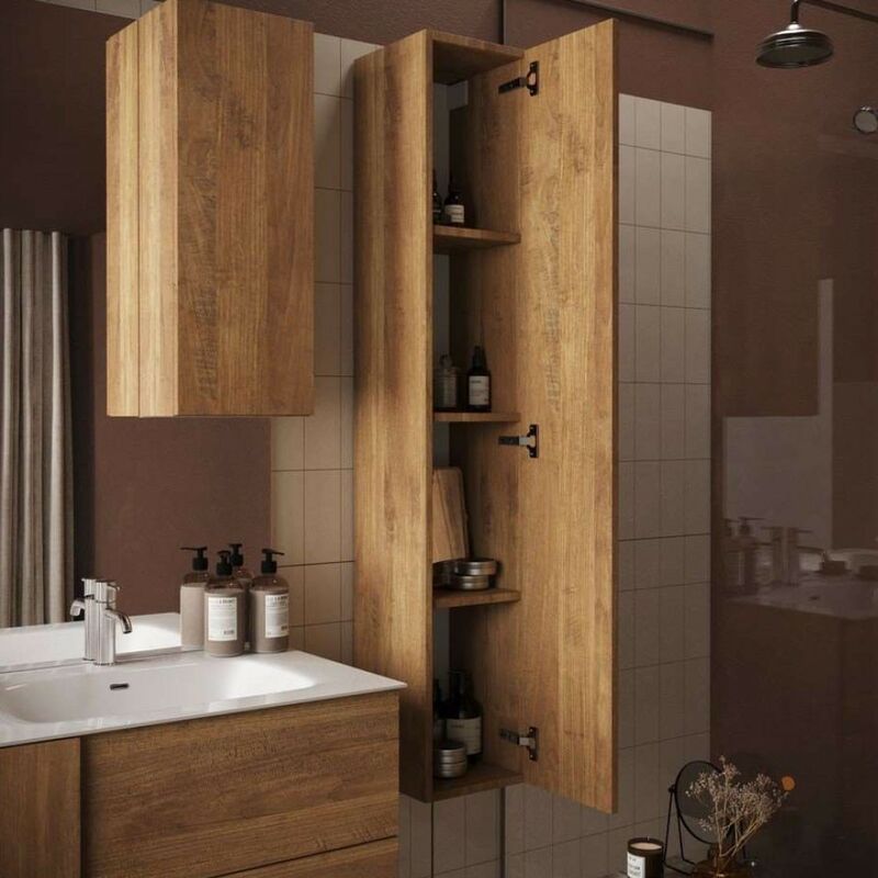foto del prodotto stilprojectstore casa e ufficio colonna bagno sospesa 1 anta rovere l. 26x138x26 cm jupiter