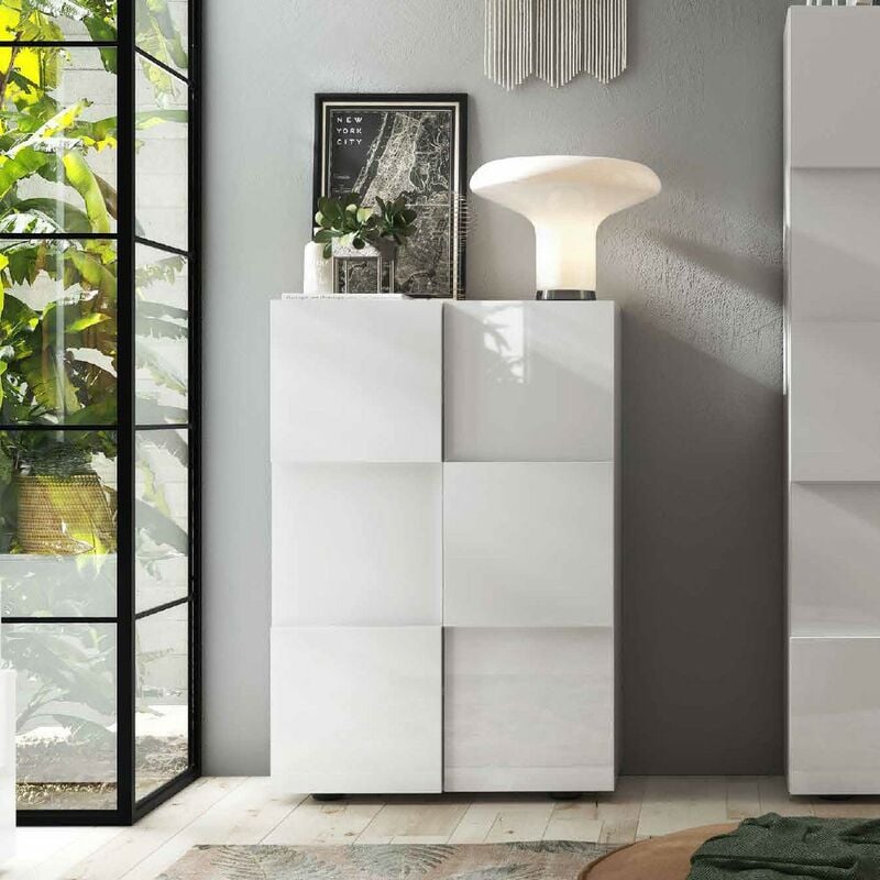 foto del prodotto stilprojectstore casa e ufficio mobile multiuso 4 ripiani interni 78x116 bianco lucido dama stilprojectstore.com