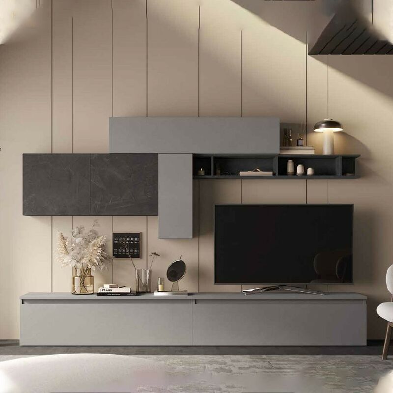 foto del prodotto stilprojectstore casa e ufficio parete attrezzata soggiorno comp 23, colore ardesia piombo infinity