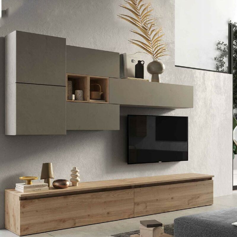 foto del prodotto stilprojectstore casa e ufficio parete attrezzata soggiorno comp 24, colore argilla cadiz infinity
