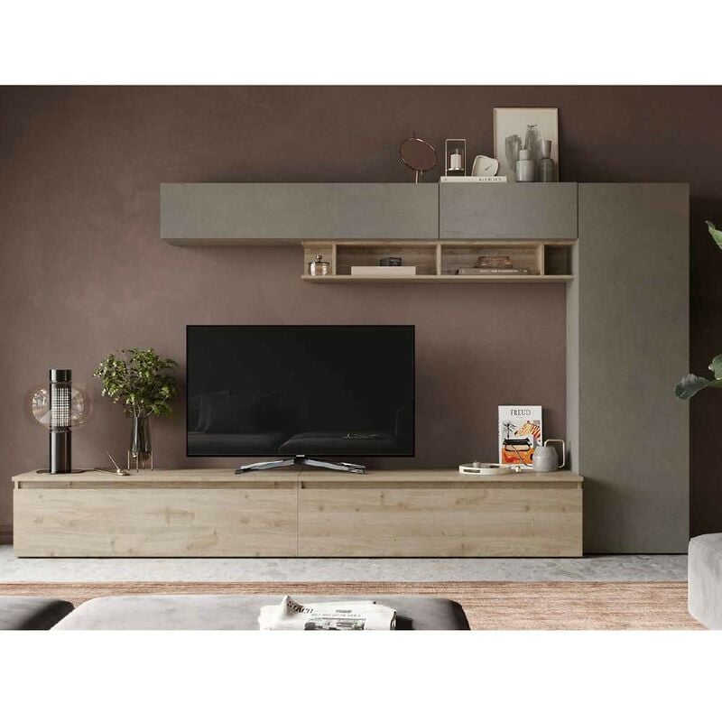 foto del prodotto stilprojectstore casa e ufficio parete attrezzata soggiorno comp 31, colore argilla cadiz infinity