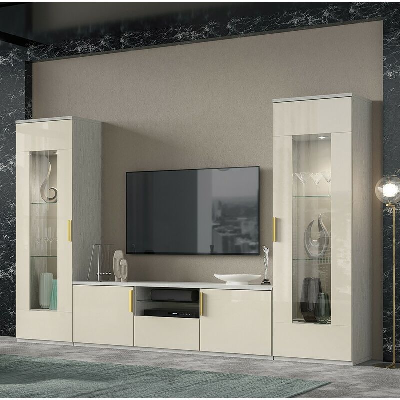 foto del prodotto stilprojectstore casa e ufficio soggiorno quercia bianca con parete porta tv dream