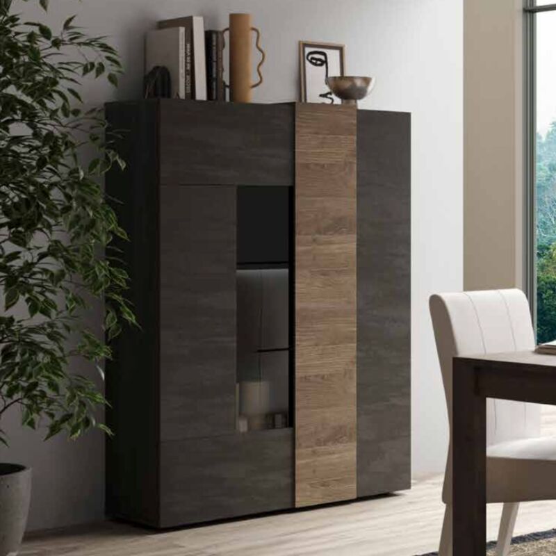foto del prodotto stilprojectstore casa e ufficio vetrina soggiorno 2 ante l 121x168 nero mercure venus