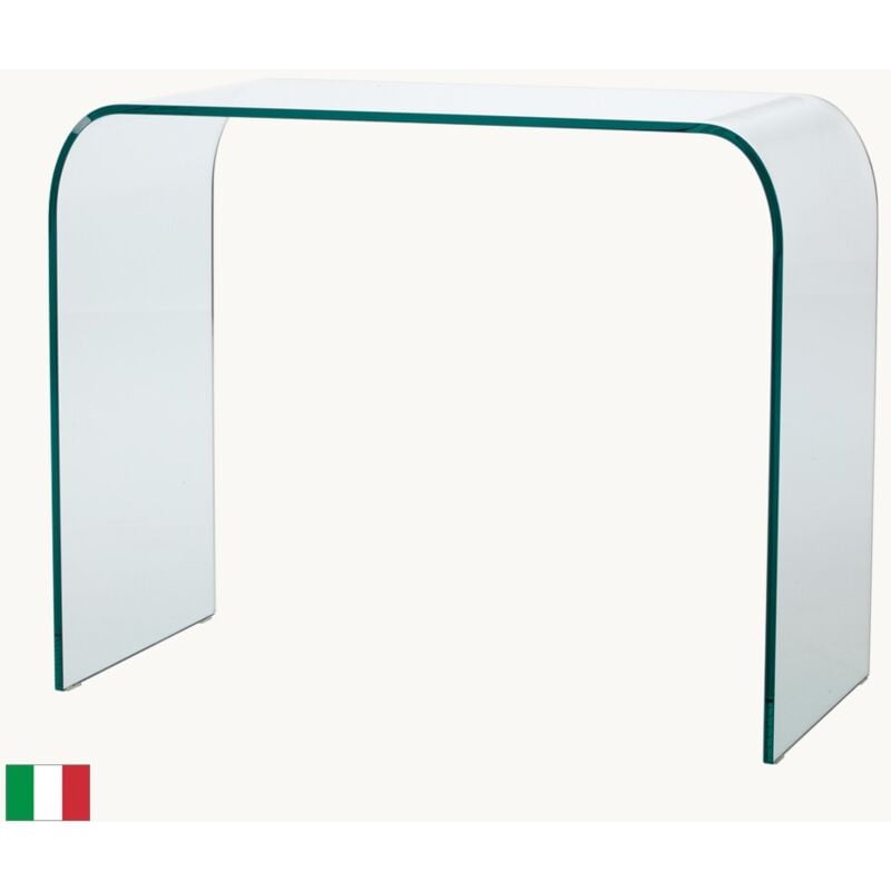 foto del prodotto stilprojectstore - consolle in vetro curvato trasparente l 90/120 made in italy consolle 120