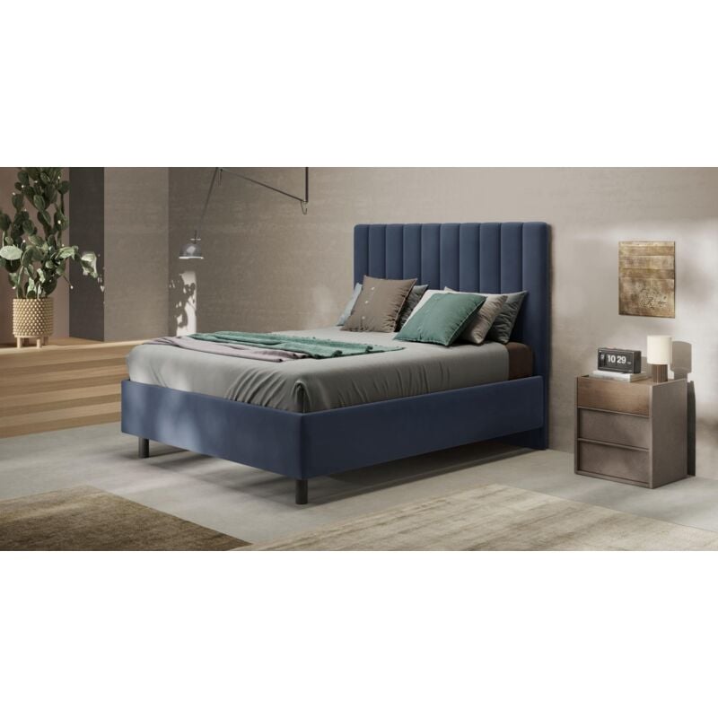 foto del prodotto stilprojectstore letto matrimoniale contenitore 162x200 comfort avvolgente e stile contemporaneo teddy blu mare