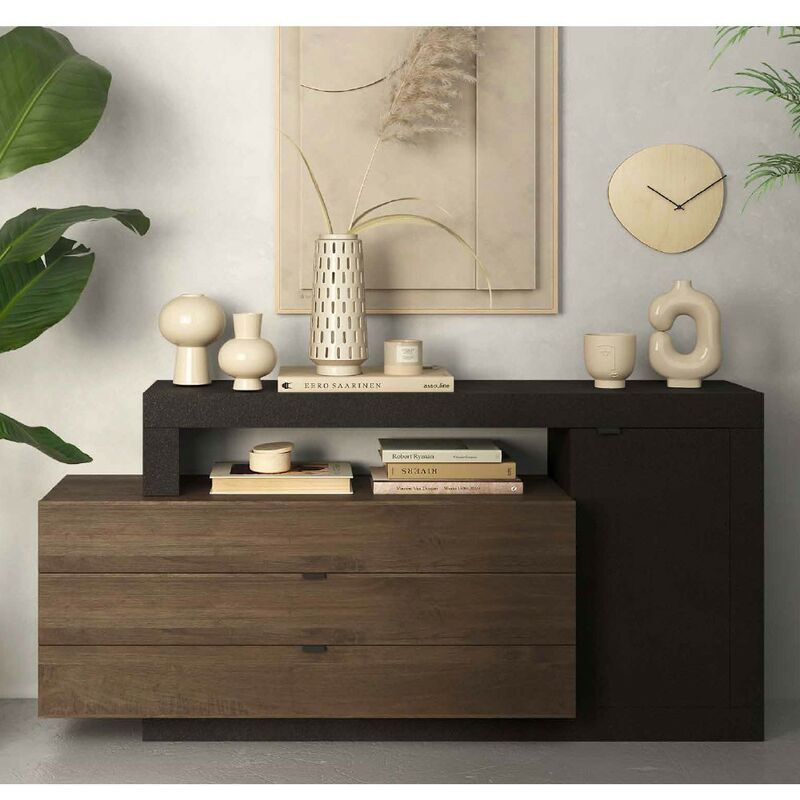 foto del prodotto stilprojectstore madia soggiorno 1 anta 3 cassetti l159x82x42 cm freedom lava mercure