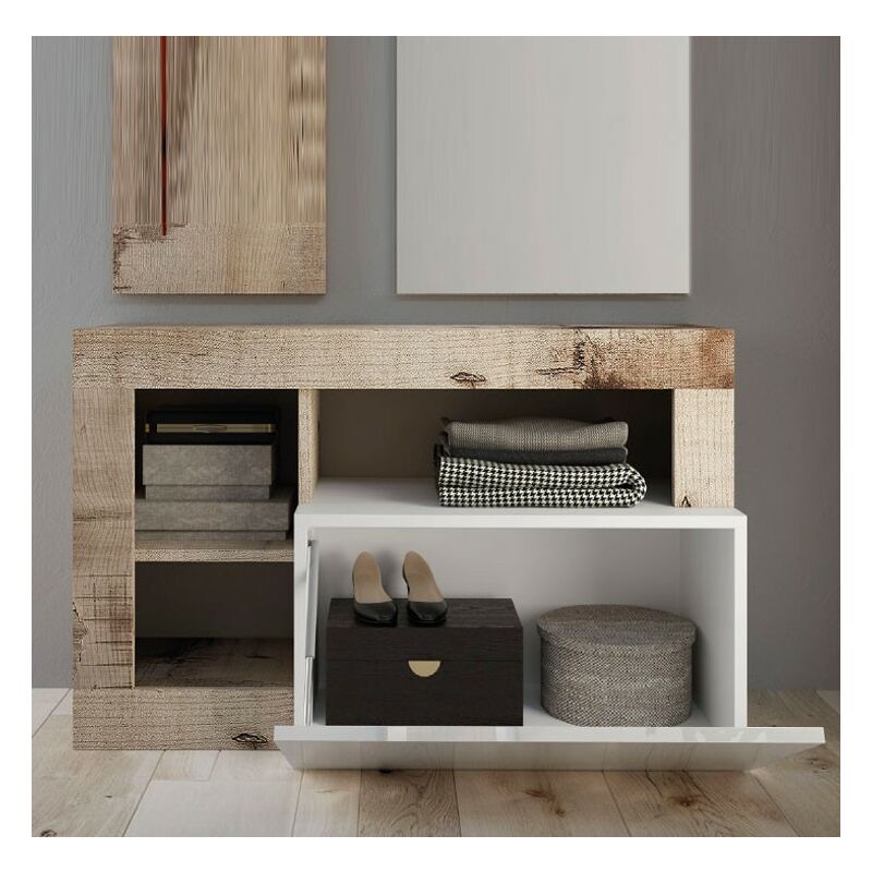 foto del prodotto stilprojectstore mobile base 1 ribalta bianco lucido e pero l. 91x57 hamburg