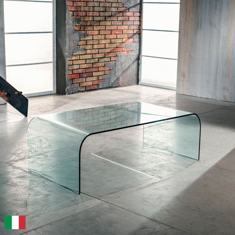 foto del prodotto stilprojectstore tavolino da caff in vetro curvato trasparente l 60 90 110 made in italy ponte ponte 110