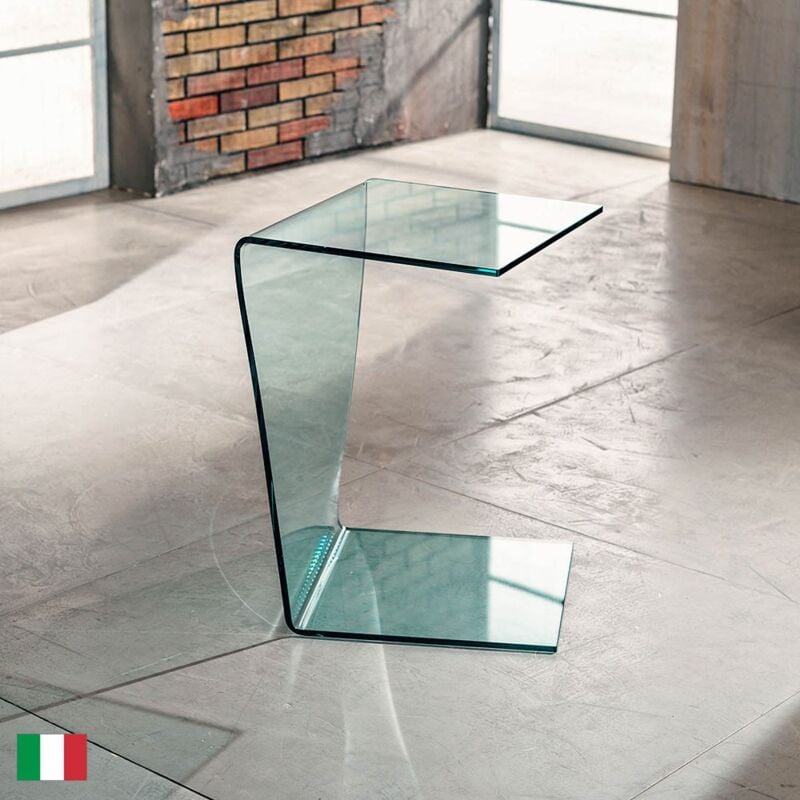 foto del prodotto stilprojectstore tavolino in vetro curvato trasparente l 40 made in italy twist transparent