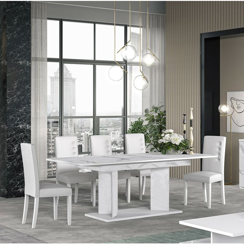 foto del prodotto stilprojectstore tavolo da pranzo rettangolare moderno allungabile l.160 210 dream marmo