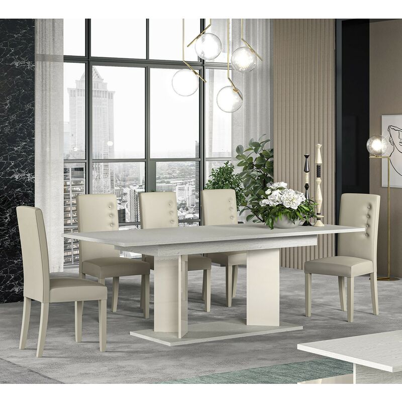foto del prodotto stilprojectstore tavolo da pranzo rettangolare moderno allungabile l.160 210 dream quercia bianca