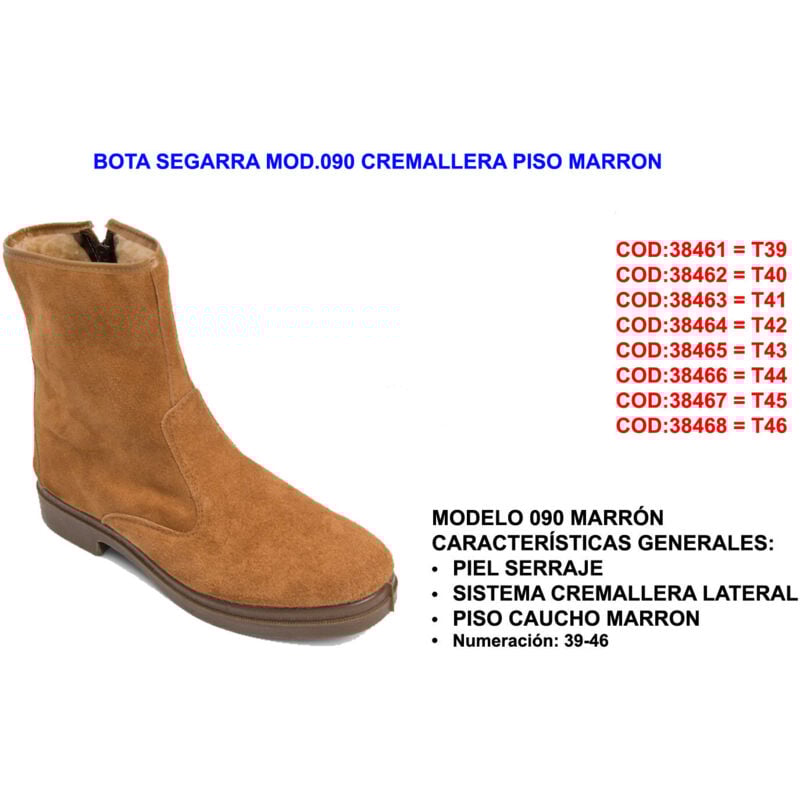 foto del prodotto stivali canos segarra mod. 090 cerniera piatta marrone taglia 43