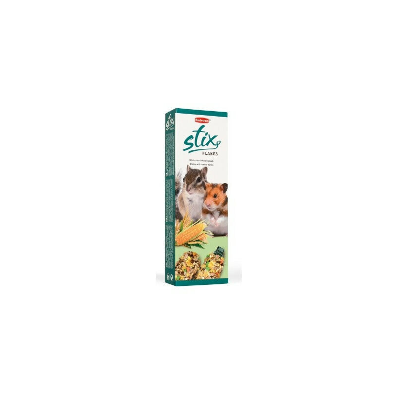 foto del prodotto stix flakes per criceti e piccoli roditori da 100 gr padovan