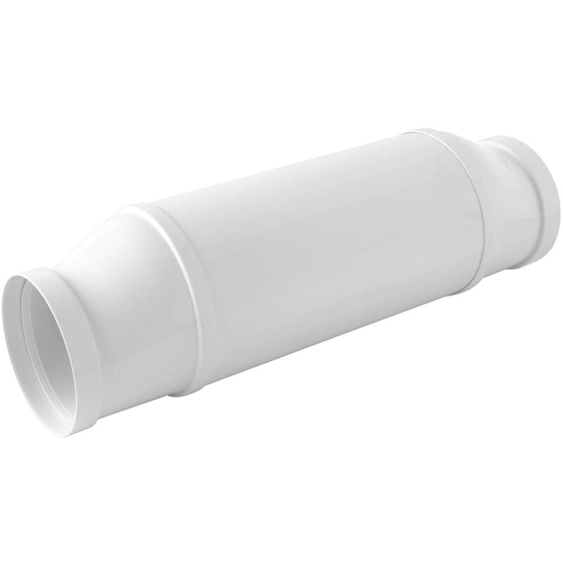 foto del prodotto stk125b silenziatore acustico eccentrico per cappe e canalizzazioni 125 mm. colore bianco. la ventilazione