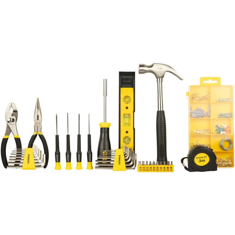 foto del prodotto stmt0 74101 set di attrezzi misti in borsa morbida, 33 x 20 x 16.5 cm, 38 pezzi, nero giallo stanley