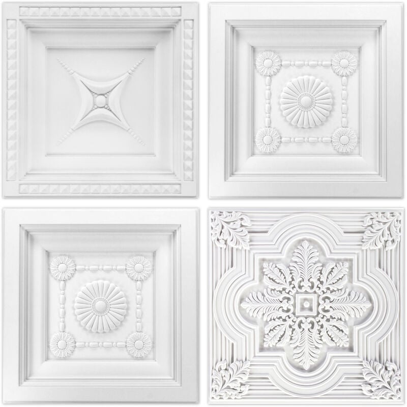 foto del prodotto stock rimanente piastrelle da soffitto in pu stucco piastra decorazione hexim 60x60cm selezione fh5084