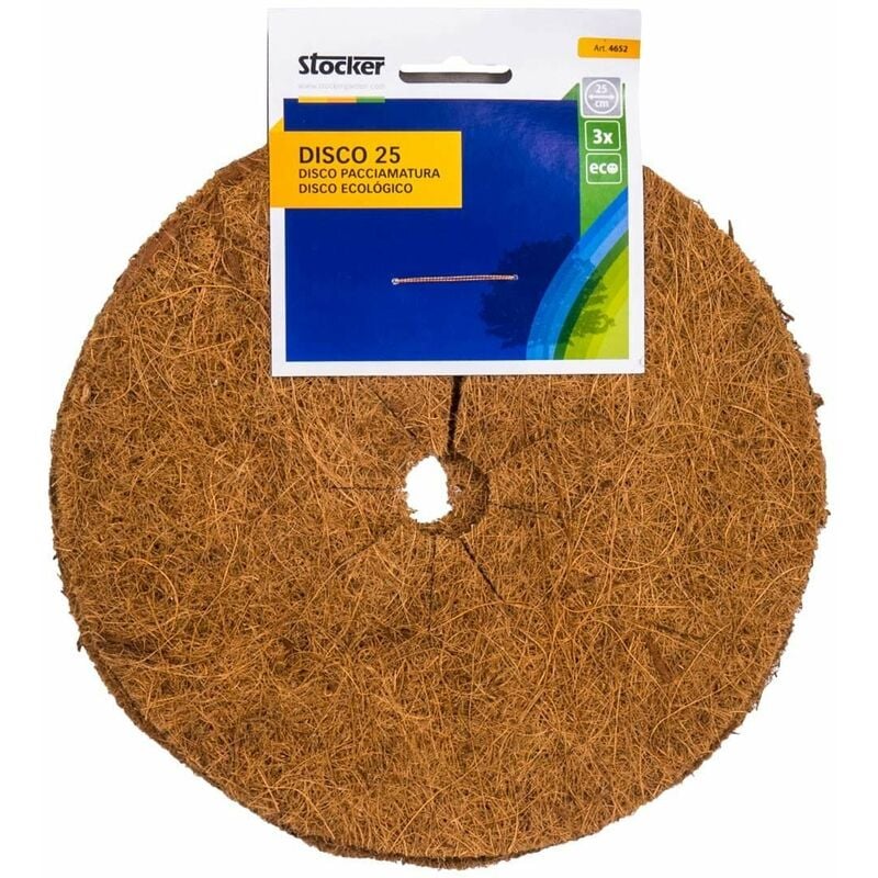 foto del prodotto stocker disco pacciamatura in fibra di cocco 25 cm 3 pz