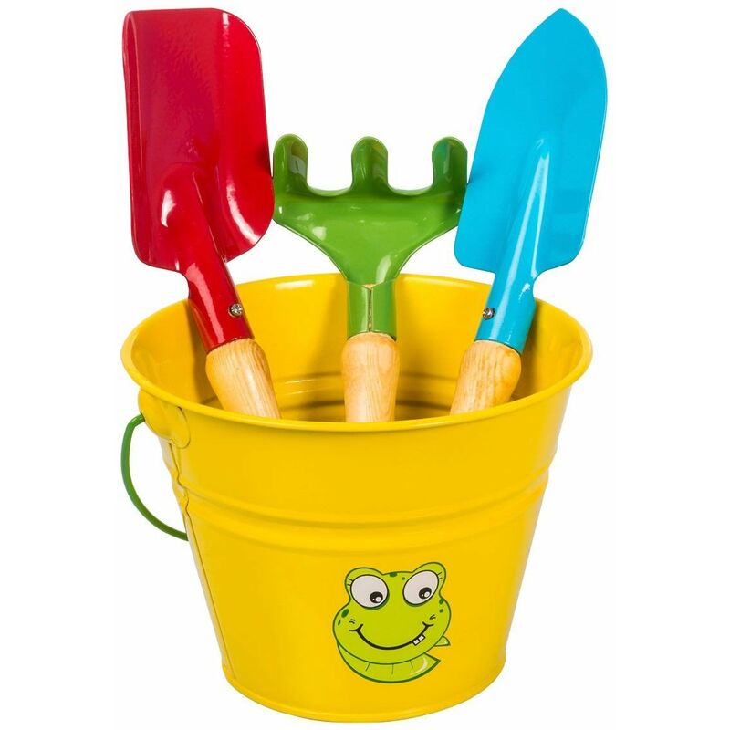 foto del prodotto stocker set attrezzi e secchiello giallo kids garden