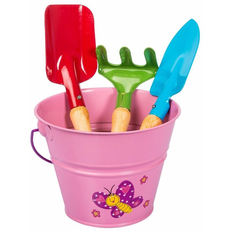 foto del prodotto stocker set attrezzi e secchiello rosa kids garden