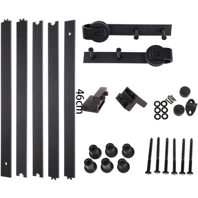 foto del prodotto stoex 2.3m qbinario per porta singola scorrevole, kit accessori con regolabile guida porte scorrevoli pavimento
