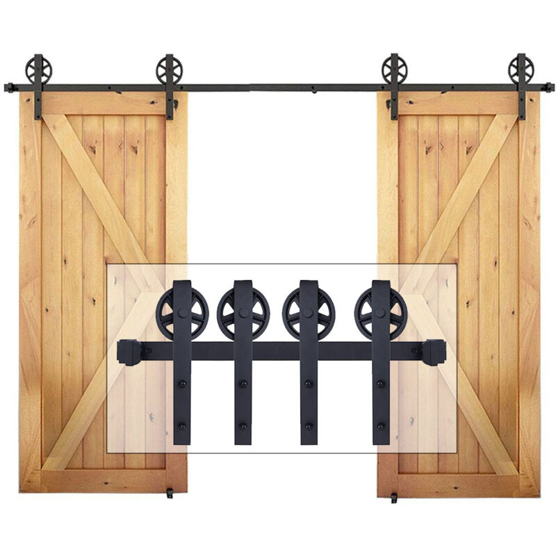 foto del prodotto stoex binario per porta scorrevole kit porta scorrevole kit per porte scorrevoli porta scorrevole del fienile doppia porta 3.55m 11.6ft