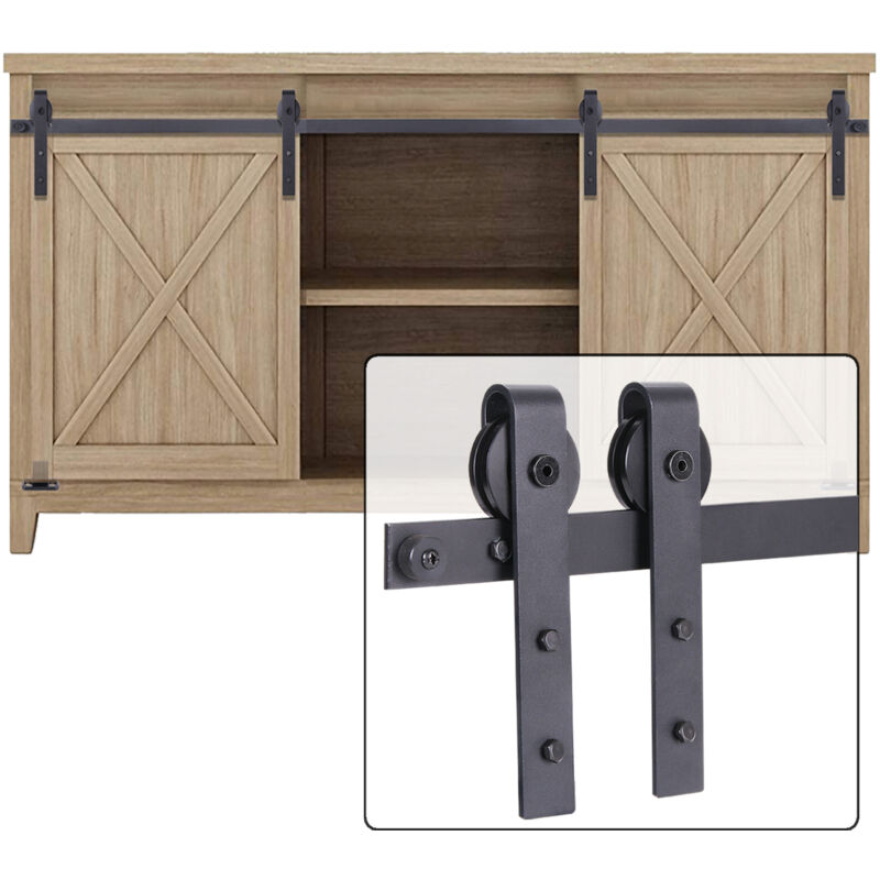 foto del prodotto stoex mini binario per porta scorrevole kit porta scorrevole accessori per porta per armadio porta tv, finestra doppia porta 1.2m 3.93ft