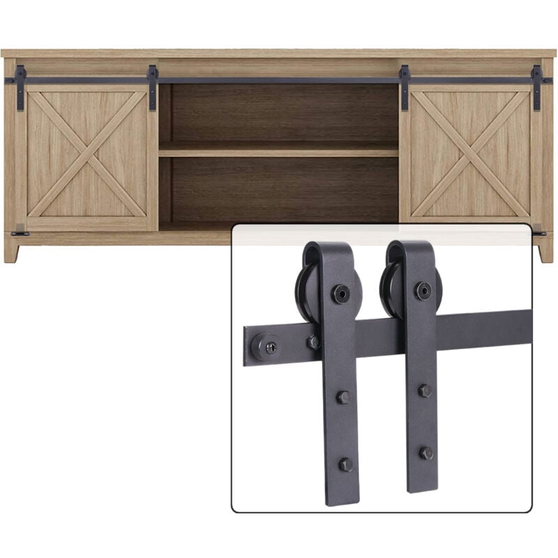 foto del prodotto stoex mini binario per porta scorrevole kit porta scorrevole accessori per porta per armadio porta tv, finestra doppia porta 1.83m 6ft