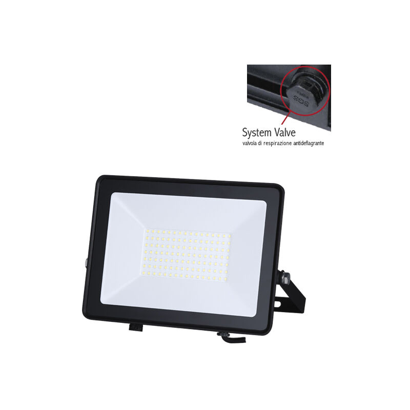 foto del prodotto stone proiettore eco 100w nero tris k 4000