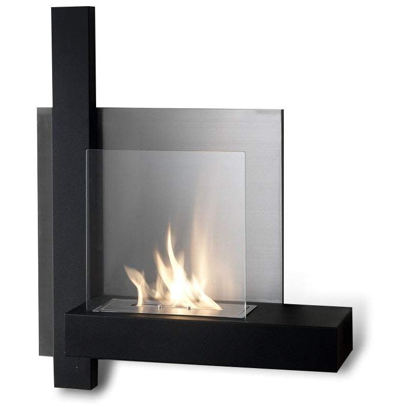 foto del prodotto stones home furniture, caminetto a bioetanolo da parete, senza fumo, bruciatore in acciaio da 1,5 l, durata fiamma 3 ore, modello chassis, colore