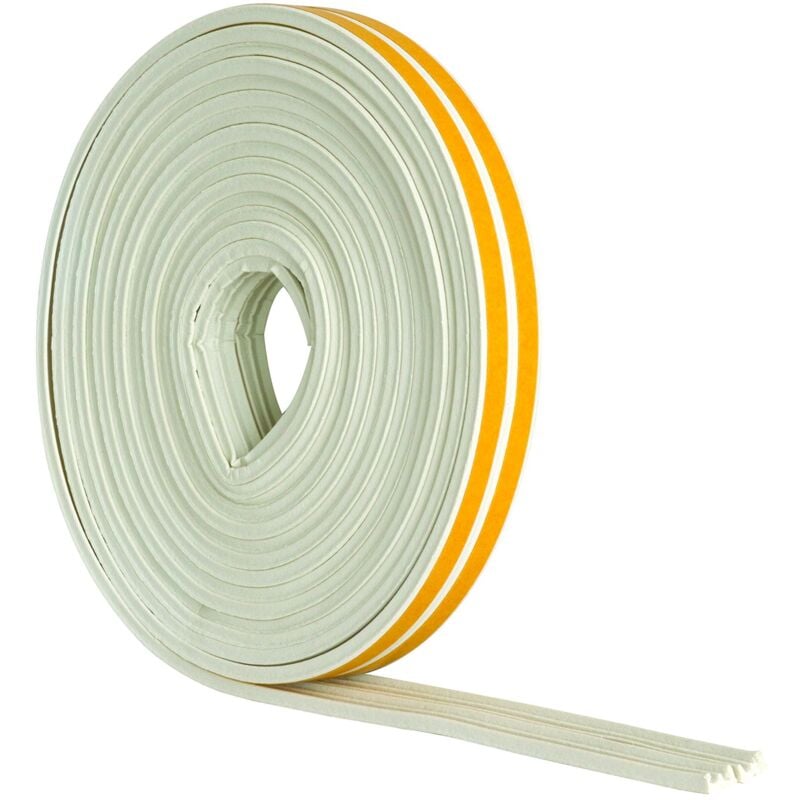 foto del prodotto stormguard 05sr033010mw rotolo di nastro autoadesivo paraspifferi in gomma, lunghezza 10m, profilo a e, colore bianco
