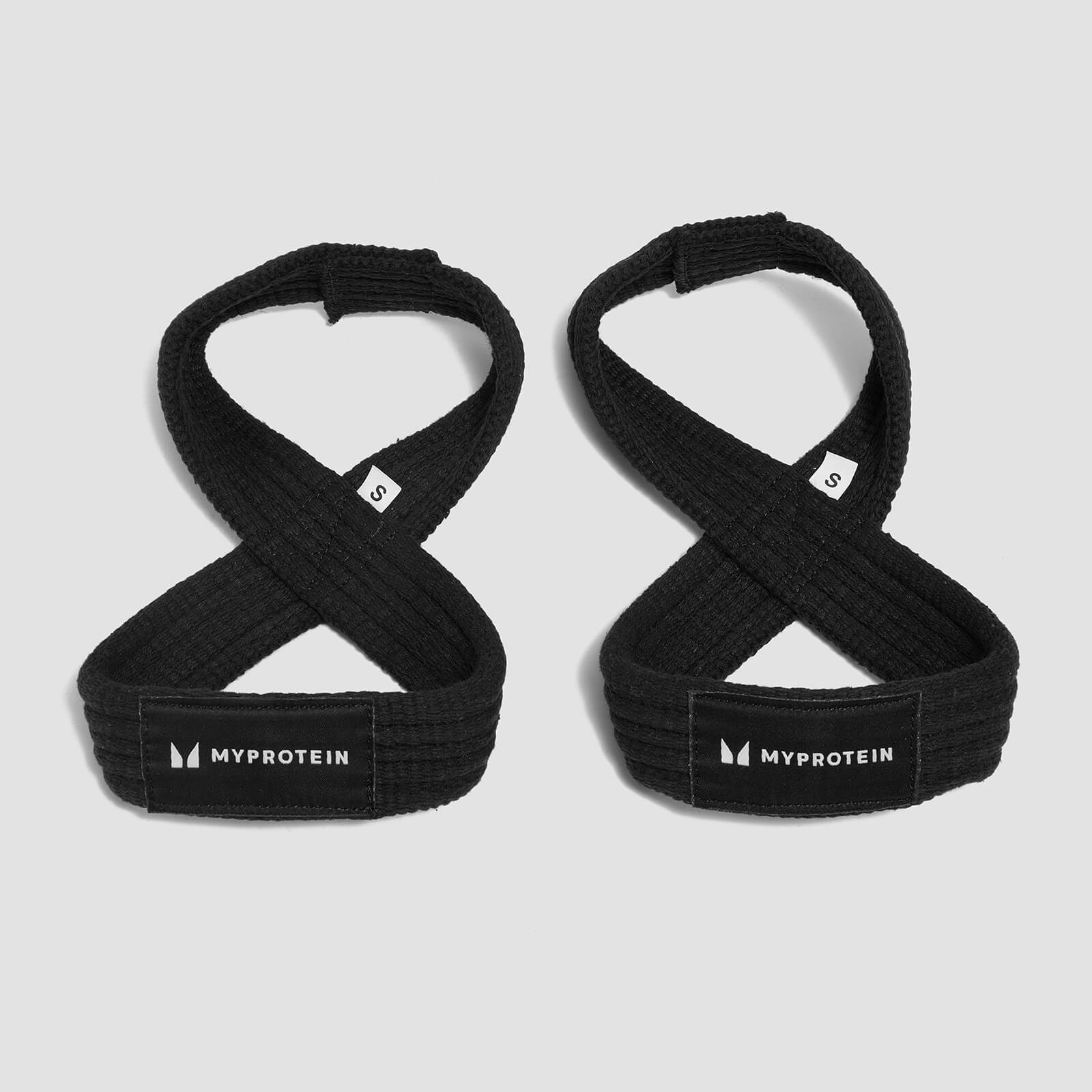 foto del prodotto straps per sollevamento pesi a forma di 8 myprotein nere m 6 7.5 